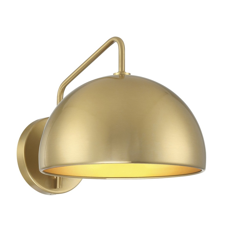 Shoppers Lighting SH90094NB River One Light Wall Sconce, Natural Brass