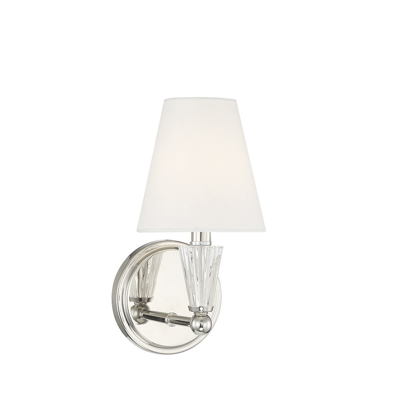 Shoppers Lighting SH90102PN Remi One Light Wall Sconce, Polished Nickel