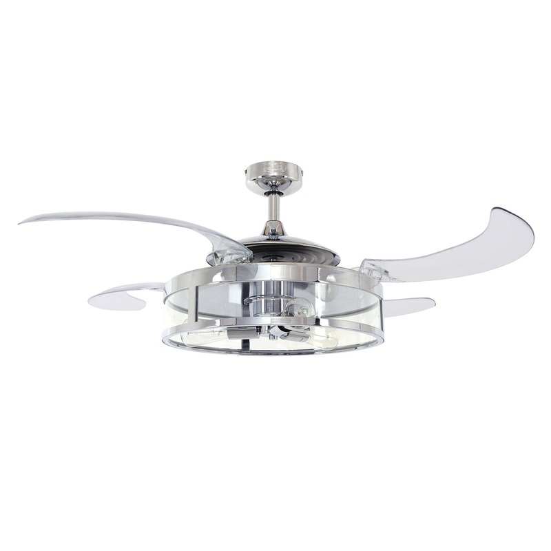 Beacon Fanaway 212926010 Classic 48" Ceiling Fan, Chrome and Clear