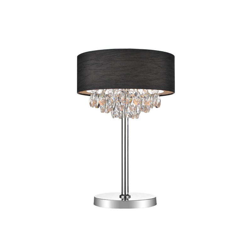 CWI Lighting 5443T14C (Black) Dash Three Light Table Lamp, Chrome