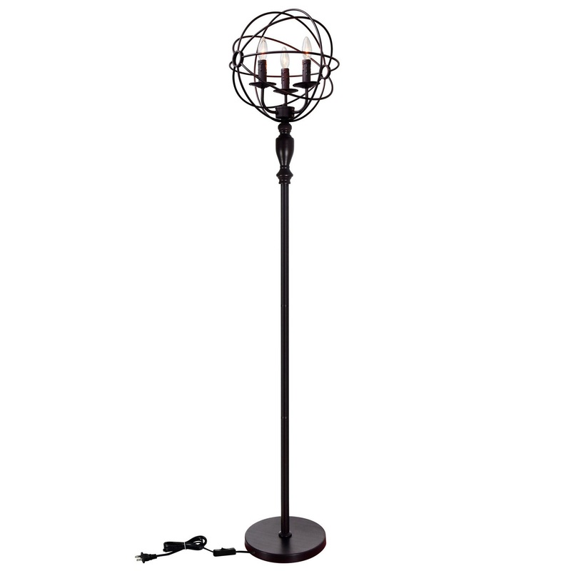 CWI Lighting 5464F14DB-3 Arza Three Light Floor Lamp, Brown