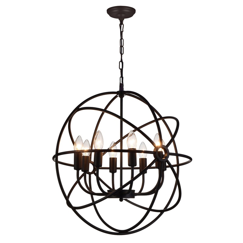 CWI Lighting 5464P22DB-8 Arza Eight Light Chandelier, Brown