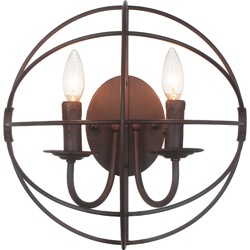 CWI Lighting 5464W14DB-2 Arza Two Light Wall Sconce, Brown (Discontinued)