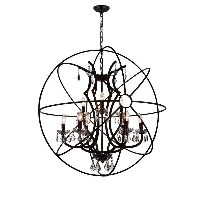 CWI Lighting 5465P36DB-9 Campechia Nine Light Chandelier, Brown