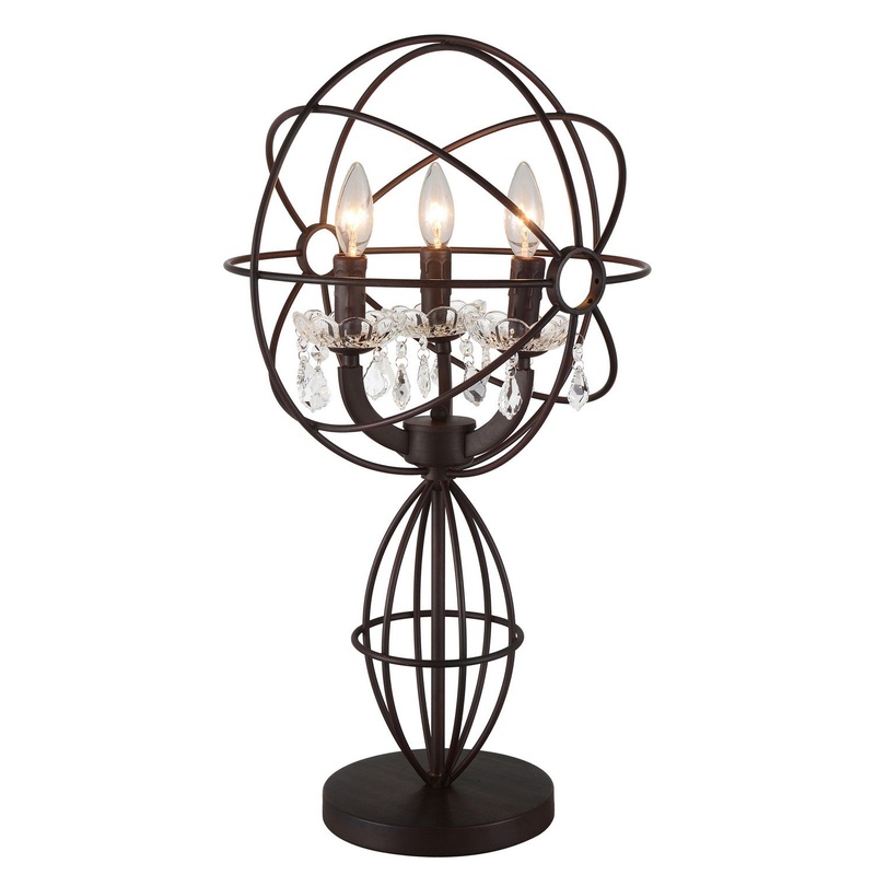 CWI Lighting 5465T14DB-3 Campechia Three Light Table Lamp, Brown