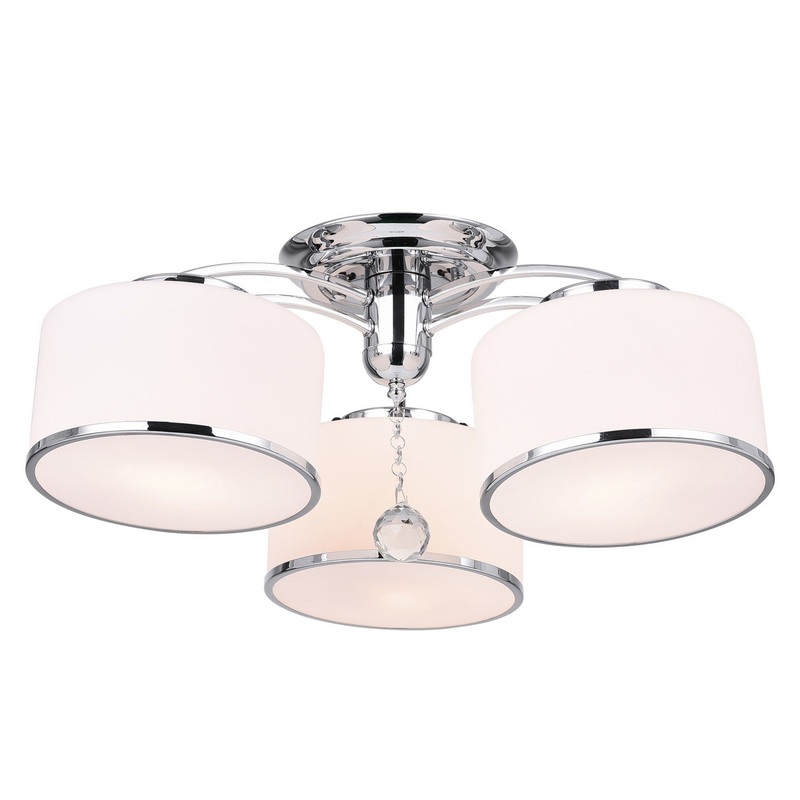 CWI Lighting 5479C24C-3 Frosted Three Light Flush Mount, Chrome