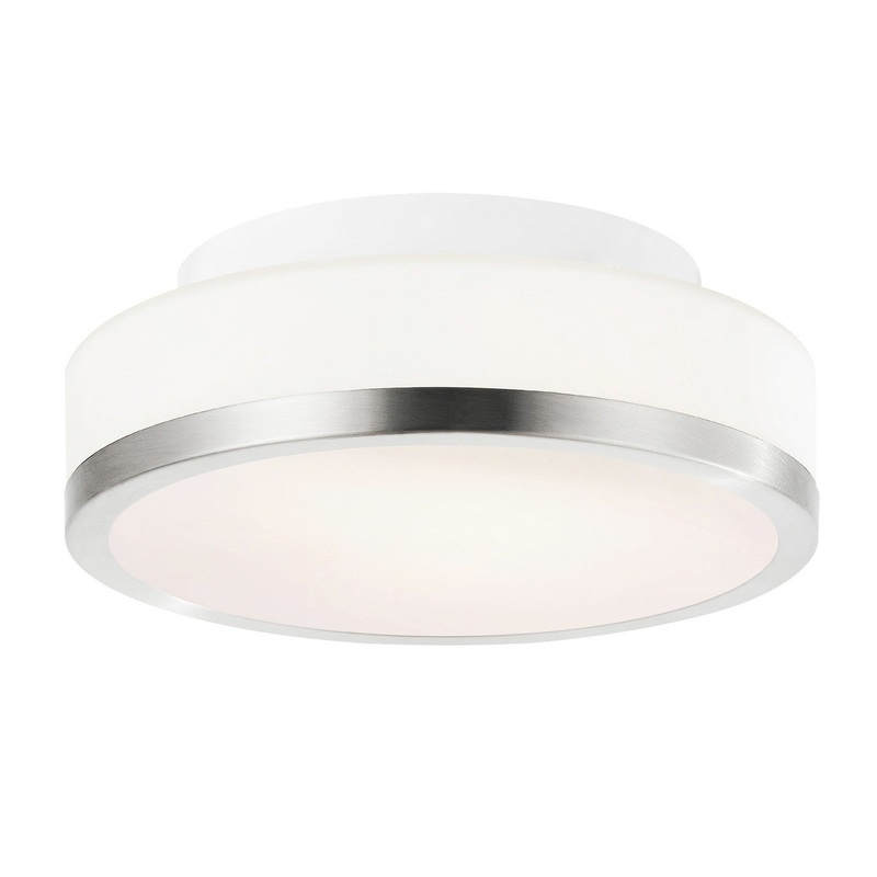 CWI Lighting 5479C8SN-R Frosted One Light Flush Mount, Satin Nickel