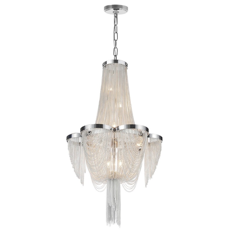 CWI Lighting 5480P14C Taylor Seven Light Chandelier, Chrome