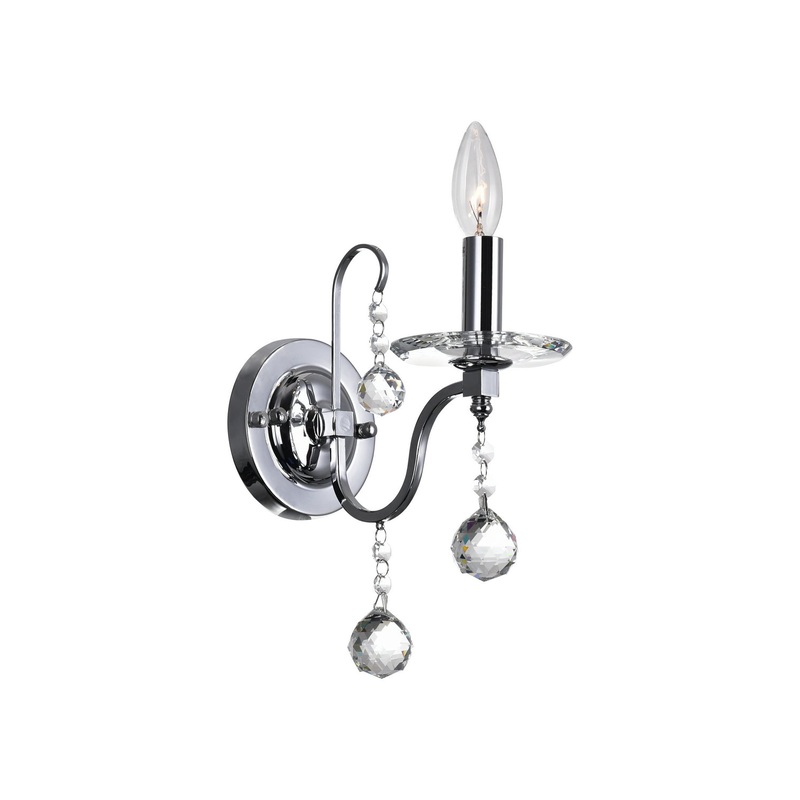 CWI Lighting 5507W5C-1 Valentina One Light Wall Sconce, Chrome