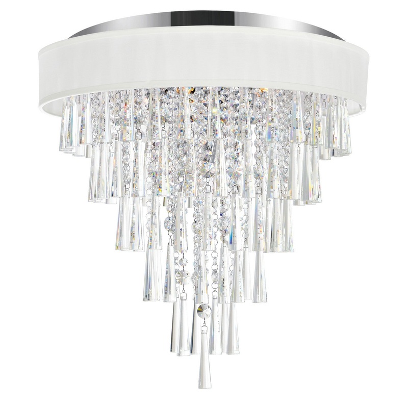 CWI Lighting 5523C22C (Off White) Franca Eight Light Flush Mount, Off White