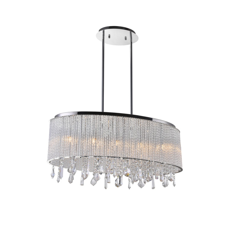 CWI Lighting 5562P26C-O Clear Benson Five Light Chandelier, Chrome