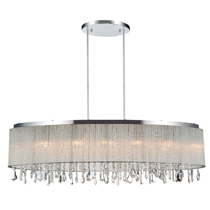 CWI Lighting 5562P38C-O Clear Benson Seven Light Chandelier, Chrome (Discontinued)