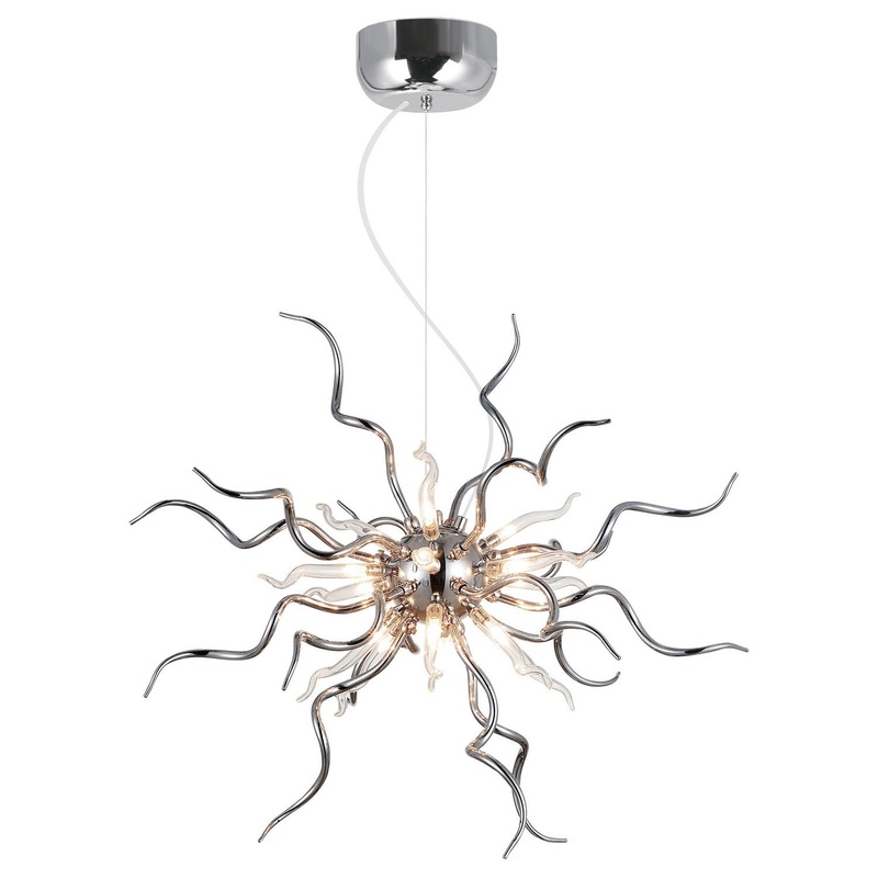 CWI Lighting 5573P23C-R Twist LED Chandelier, Chrome