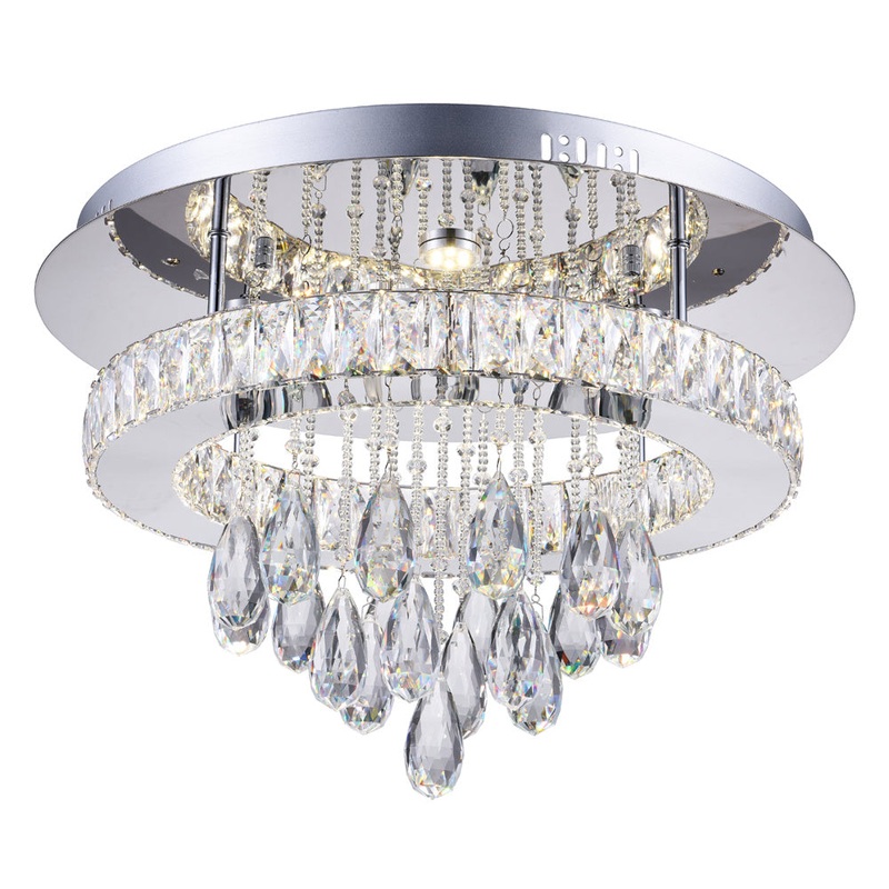 CWI Lighting 5613C20ST-R Veil LED Flush Mount, Stainless Steel