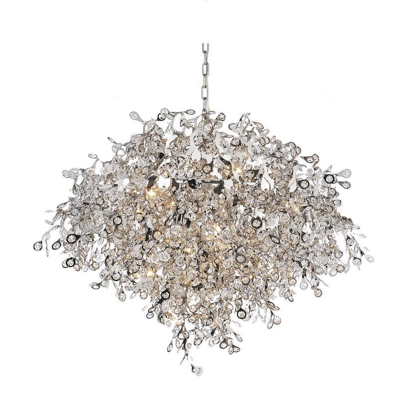 CWI Lighting 5630P35C Flurry 17 Light Chandelier, Chrome