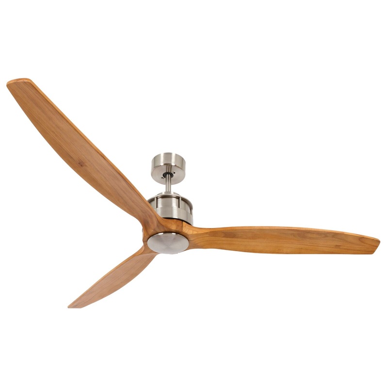 Lucci Air 210506010 Akmani 60" Ceiling Fan, Brushed Chrome and Teak