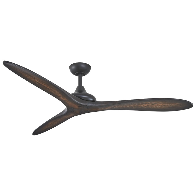 Minka-Aire F662-CL/TK Vapor 60" Ceiling Fan, Coal Black Finish w/ Toned Koa Wood Blades