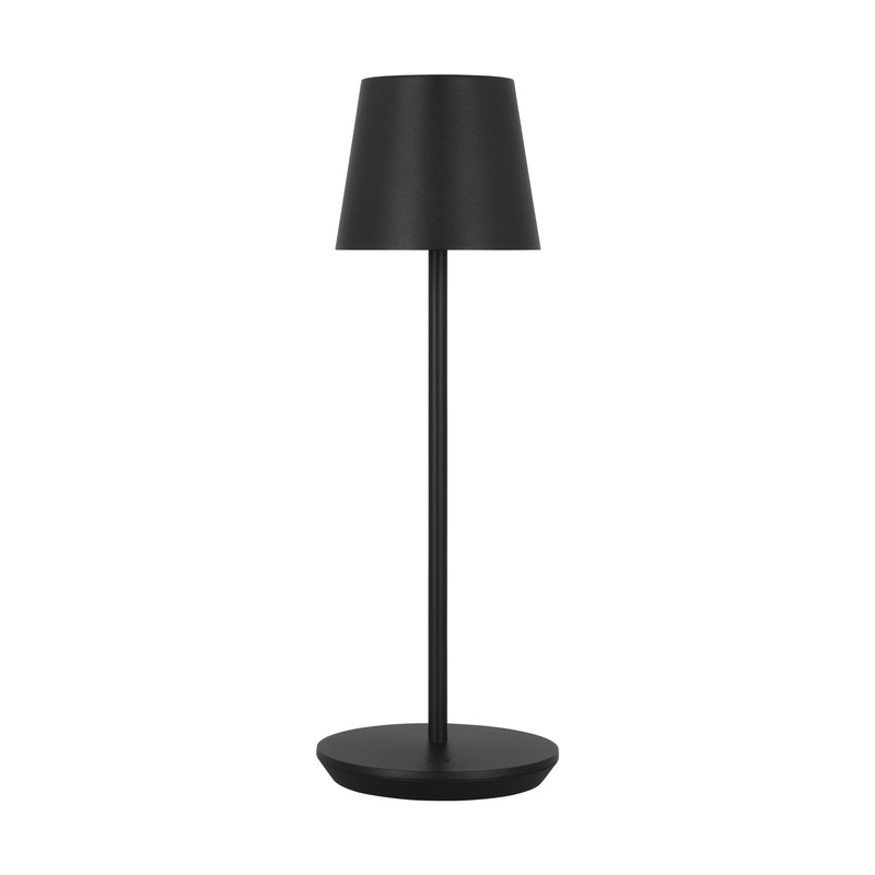 Visual Comfort Modern SLTB25827B Nevis Accent Rechargeable Table Lamp by Sean Lavin, Black