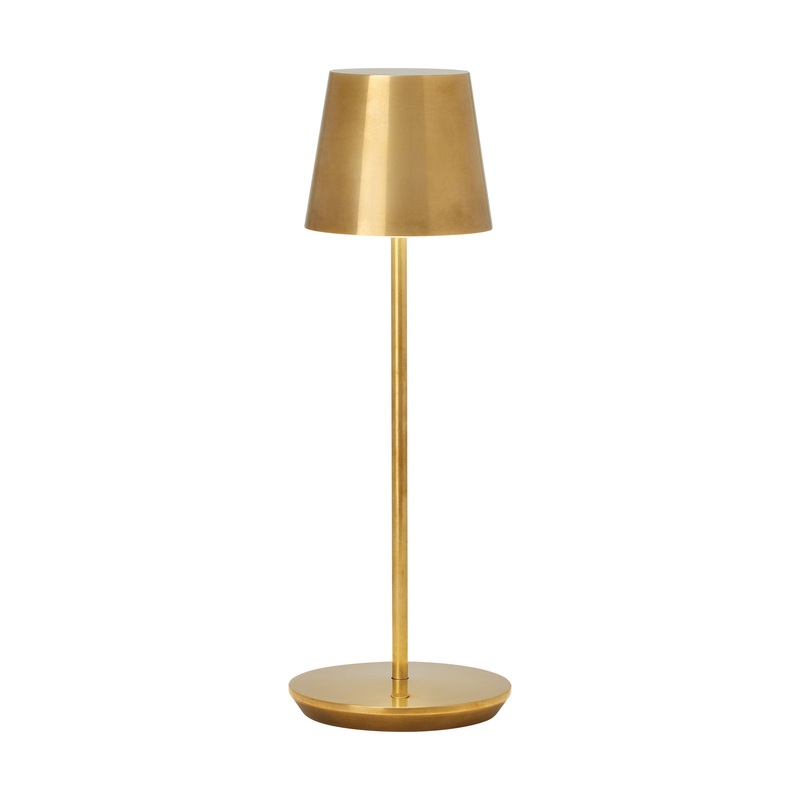 Visual Comfort Modern SLTB25827NB Nevis Accent Rechargeable Table Lamp by Sean Lavin, Natural Brass