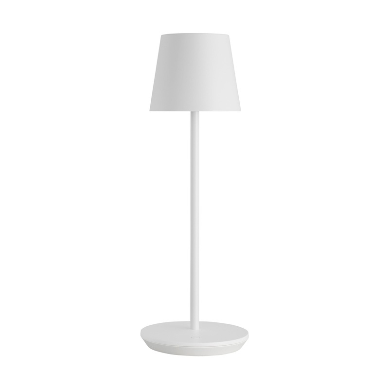 Visual Comfort Modern SLTB25827W Nevis Accent Rechargeable Table Lamp by Sean Lavin, Matte White
