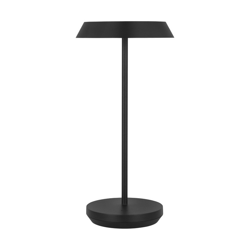 Visual Comfort Modern SLTB25927B Tepa Accent Rechargeable Table Lamp by Sean Lavin, Black