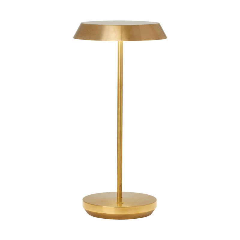 Visual Comfort Modern SLTB25927NB Tepa Accent Rechargeable Table Lamp by Sean Lavin, Natural Brass