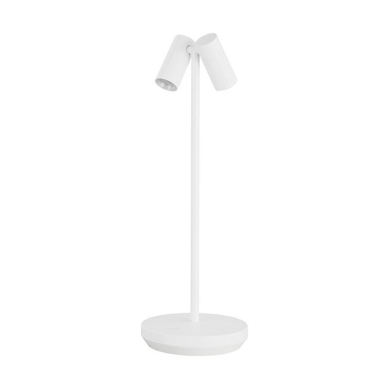 Visual Comfort Modern SLTB27027W Doppia Accent Rechargeable Table Lamp by Sean Lavin, Matte White