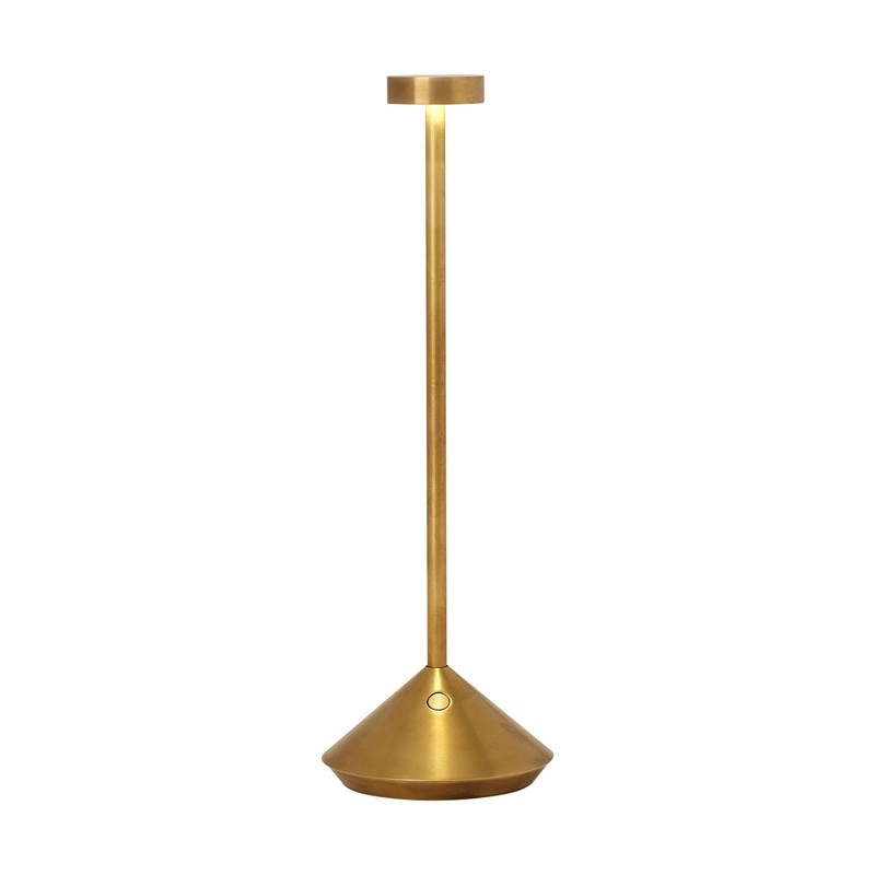Visual Comfort Modern SLTB27127NB Moneta Accent Rechargeable Table Lamp by Sean Lavin, Natural Brass