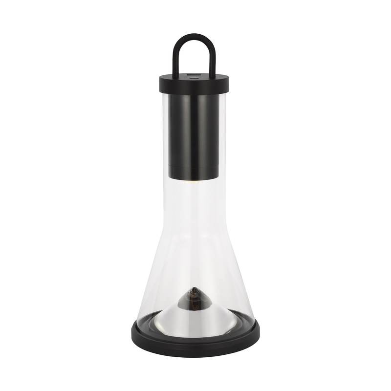 Visual Comfort Modern SLTB27327B Kandella Accent Rechargeable Table Lamp by Sean Lavin, Black