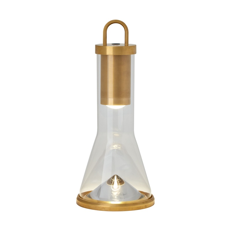 Visual Comfort Modern SLTB27327NB Kandella Accent Rechargeable Table Lamp by Sean Lavin, Natural Brass