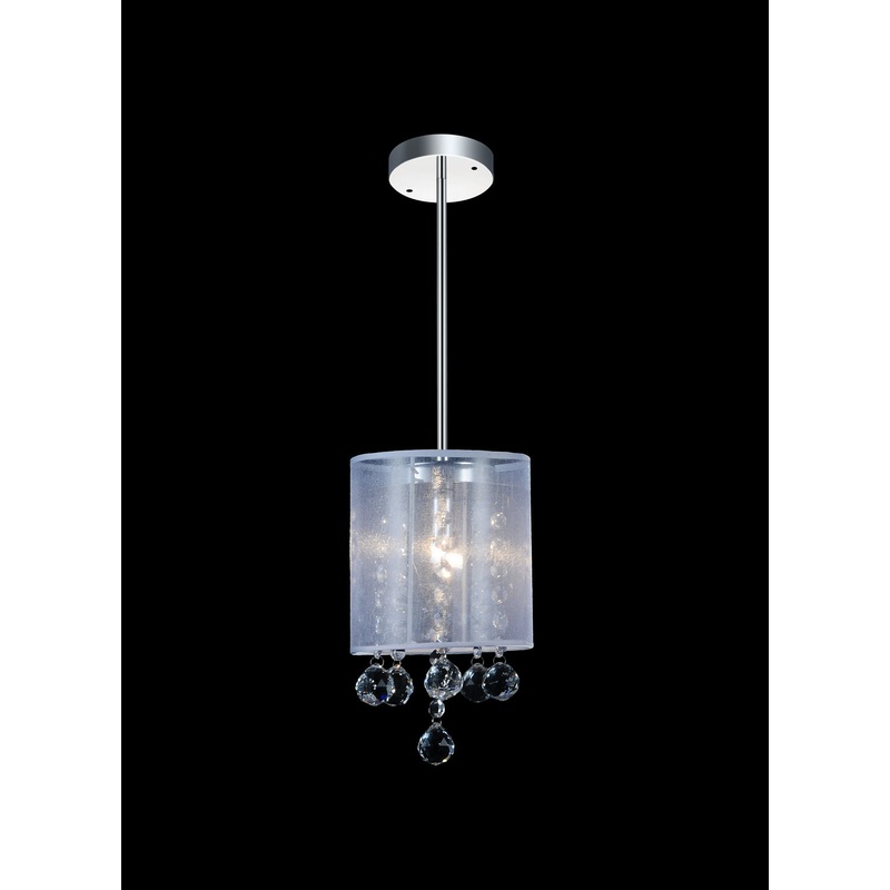 CWI Lighting 5062P6C-1 (Clear + W) Radiant One Light Mini Pendant, Chrome (Discontinued)