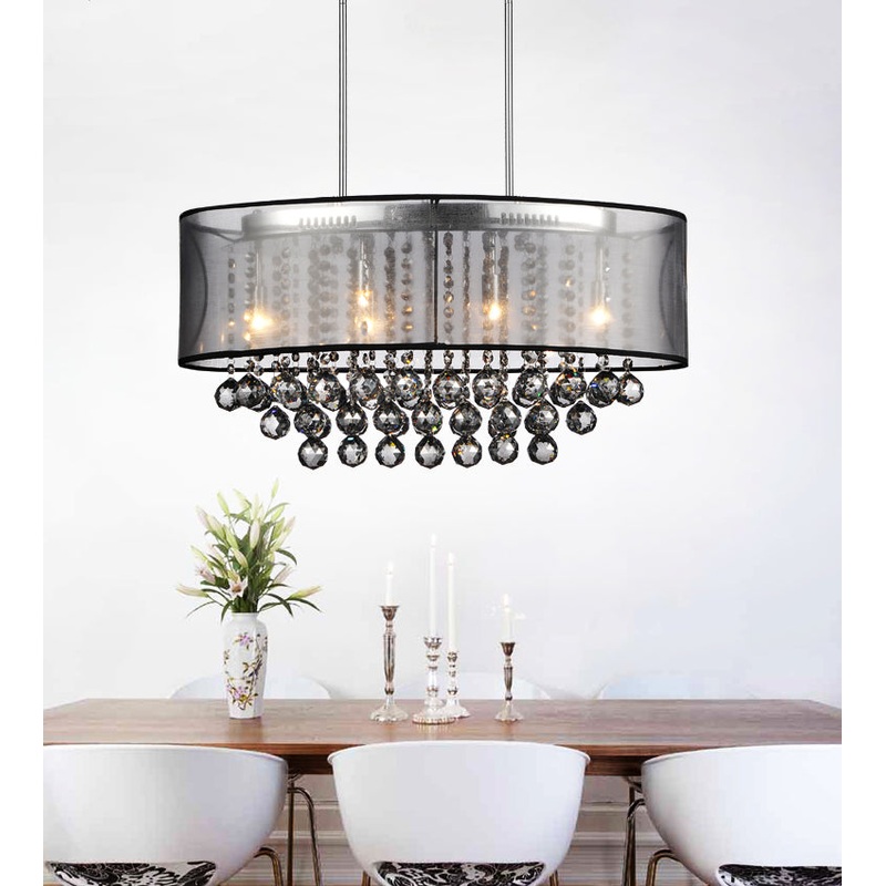 CWI Lighting 5063P26C (Smoke+ B) Radiant Six Light Chandelier, Chrome
