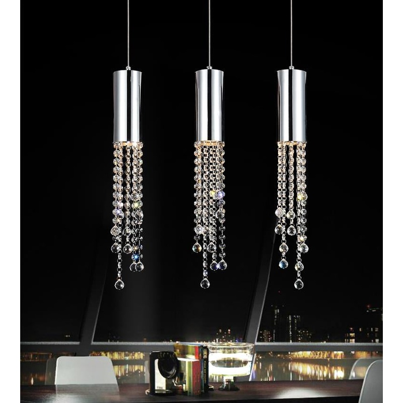 CWI Lighting 5081P20C-RC Extended Three Light Pendant, Chrome