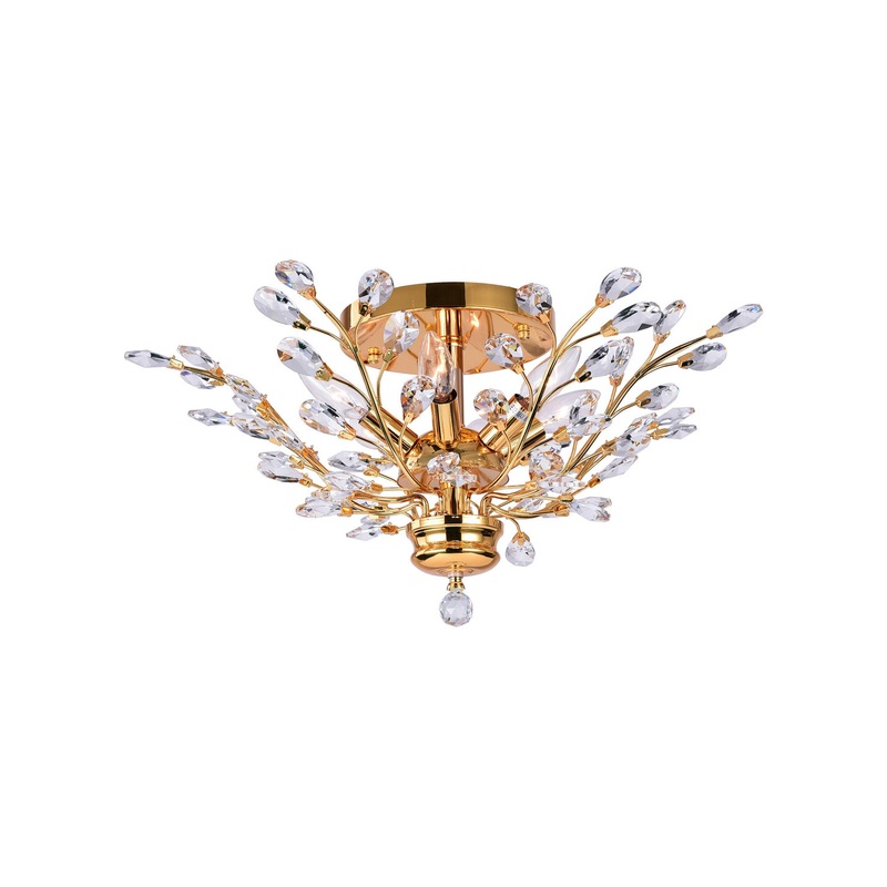 CWI Lighting 5206C22G Ivy Six Light Flush Mount, Gold (Discontinued)