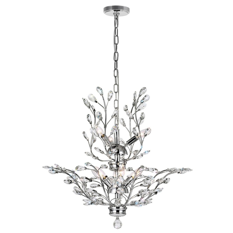 CWI Lighting 5206P28C Ivy Nine Light Chandelier, Chrome