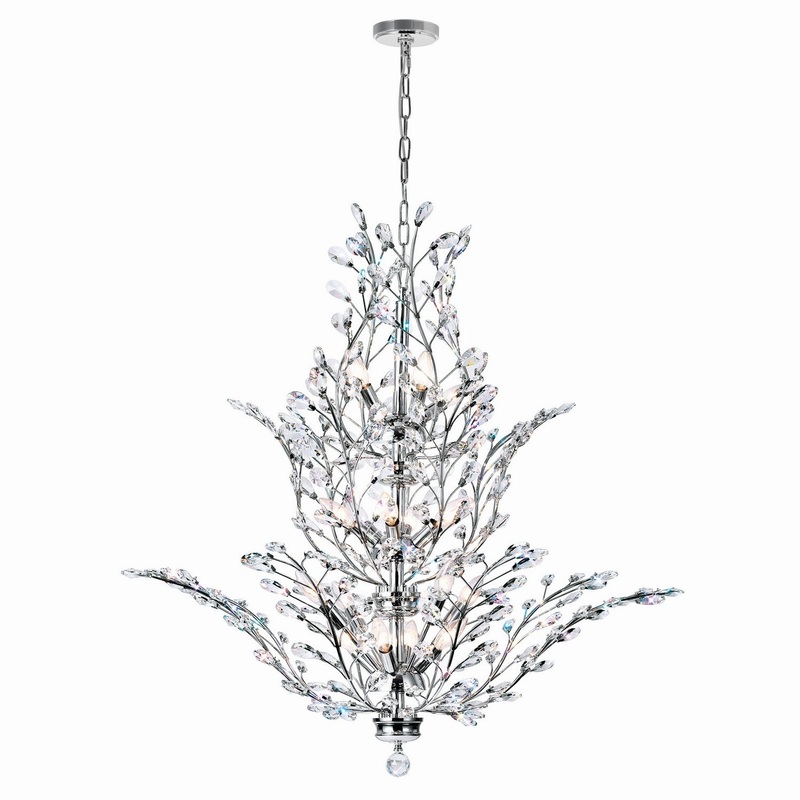 CWI Lighting 5206P40C Ivy 18 Light Chandelier, Chrome