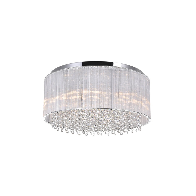 CWI Lighting 5319C20C-R Spring Morning Nine Light Flush Mount, Chrome