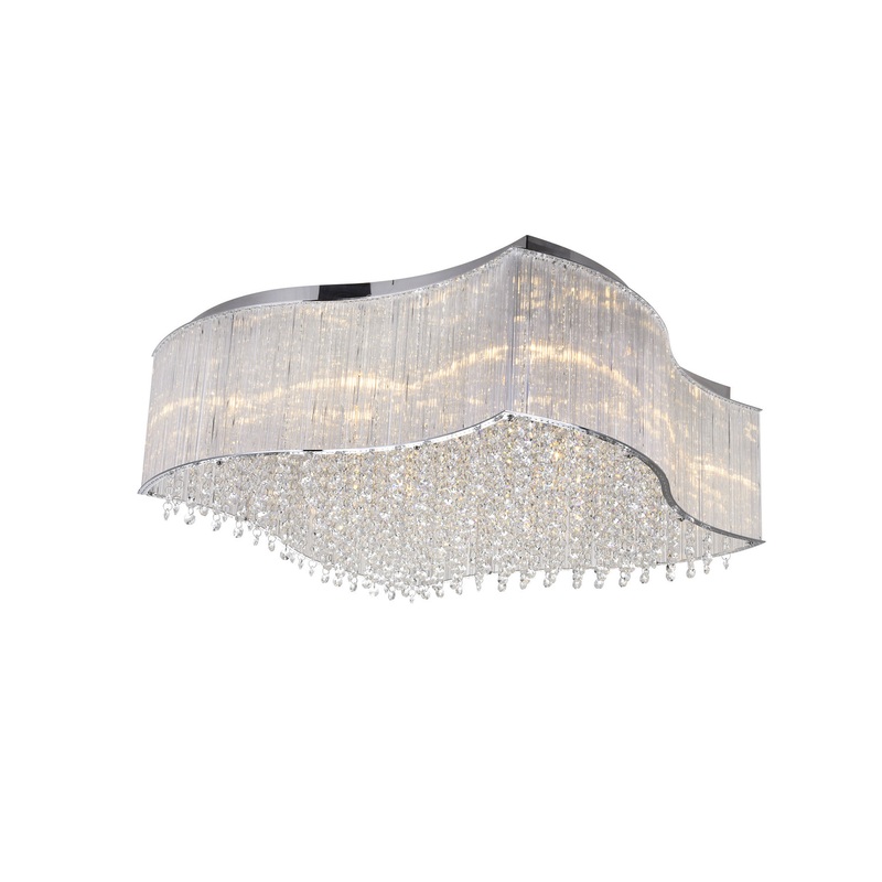 CWI Lighting 5320C26C-S Elsa 12 Light Flush Mount, Chrome (Discontinued)