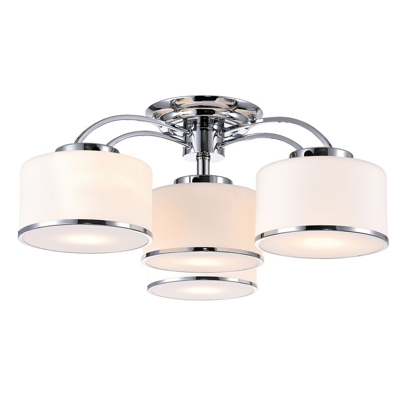 CWI Lighting 5479C28C-4 Frosted Four Light Flush Mount, Chrome