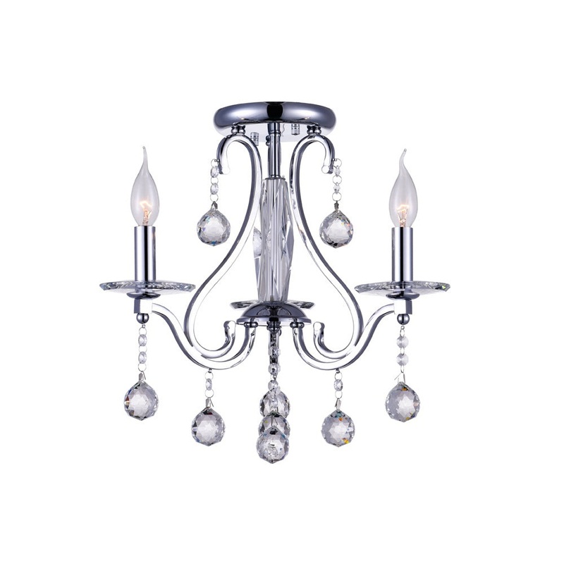 CWI Lighting 5507C18C-3 Valentina Three Light Flush Mount, Chrome (Discontinued)