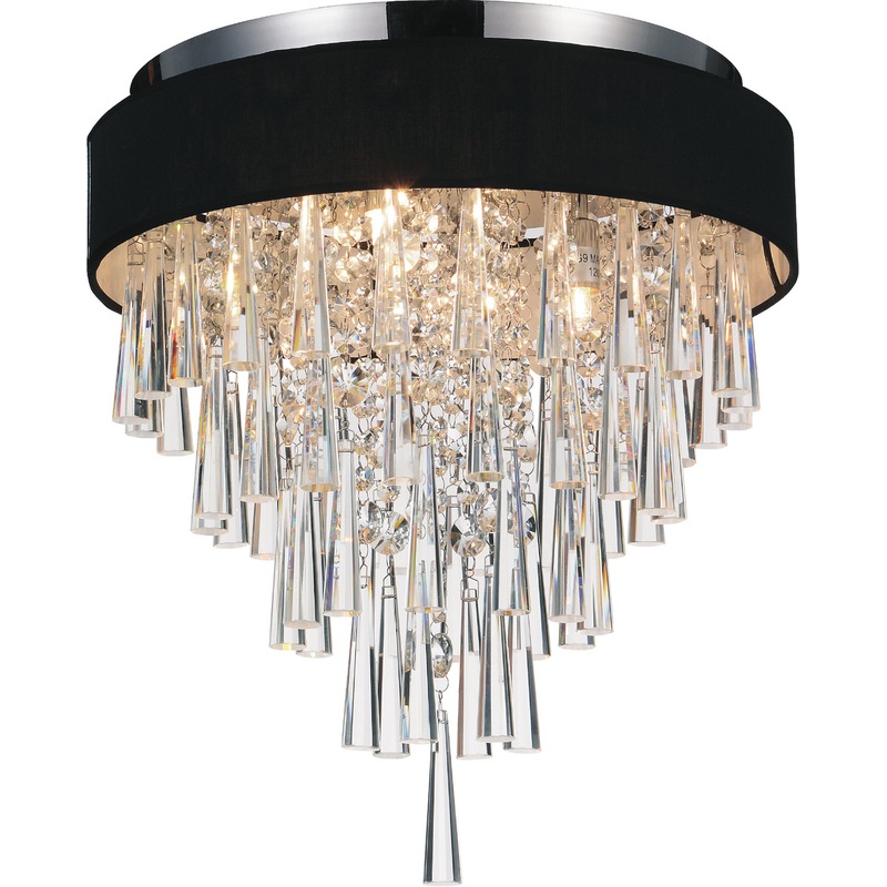 CWI Lighting 5523C16C (Black) Franca Four Light Flush Mount, Black