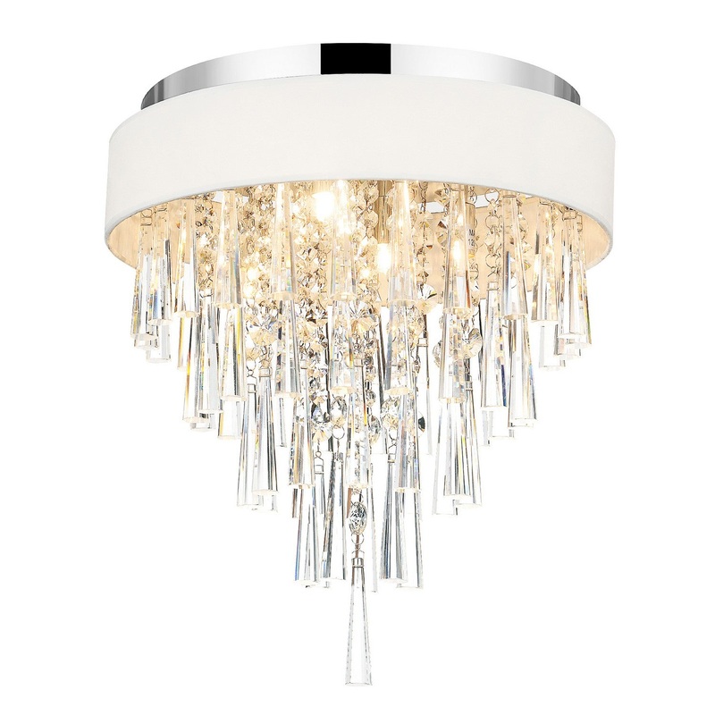 CWI Lighting 5523C16C (Off White) Franca Four Light Flush Mount, Off White