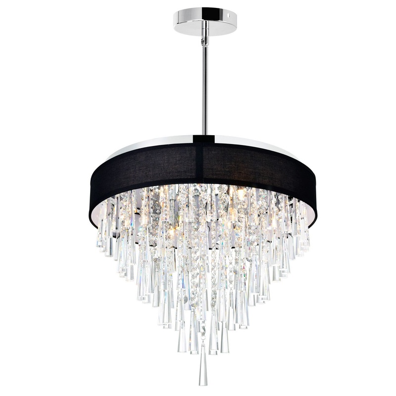 CWI Lighting 5523P22C (Black) Franca Eight Light Chandelier, Black