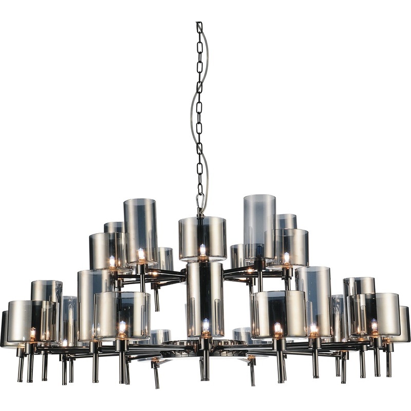CWI Lighting 5526P48-30-612 Montoya 30 Light Chandelier, Pearl Black