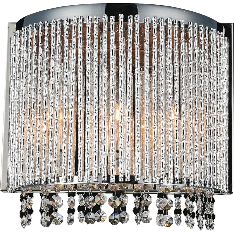 CWI Lighting 5535W12C-A Claire Three Light Wall Sconce, Chrome