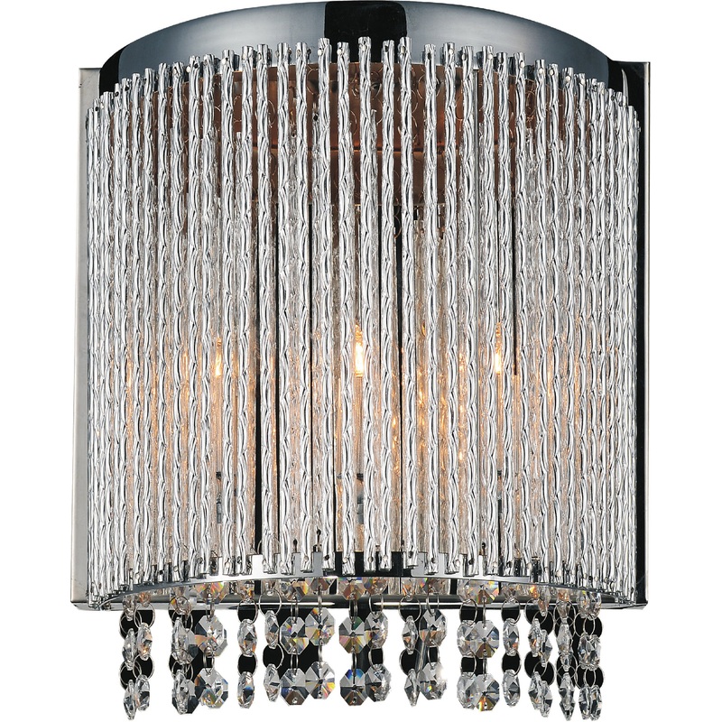 CWI Lighting 5535W8C-A Claire Two Light Wall Sconce, Chrome (Discontinued)