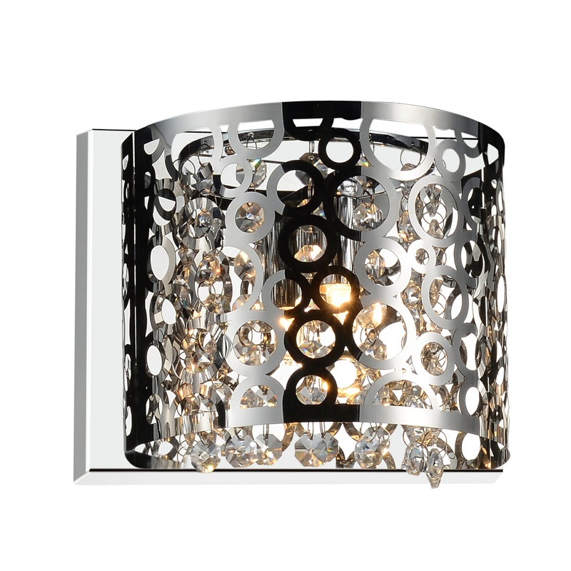 CWI Lighting 5536W9ST-R-1 Bubbles One Light Bathroom Sconce, Stainless Steel