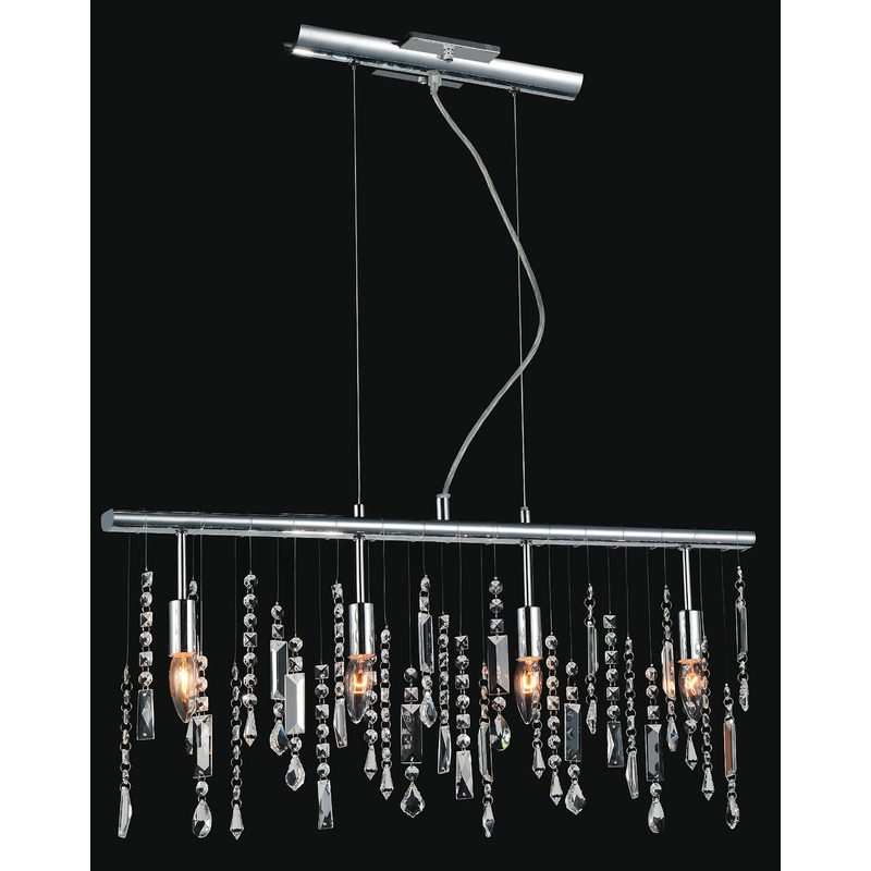 CWI Lighting 5549P30C Janine Four Light Chandelier, Chrome (Discontinued)