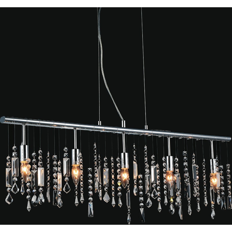 CWI Lighting 5549P38C Janine Five Light Chandelier, Chrome