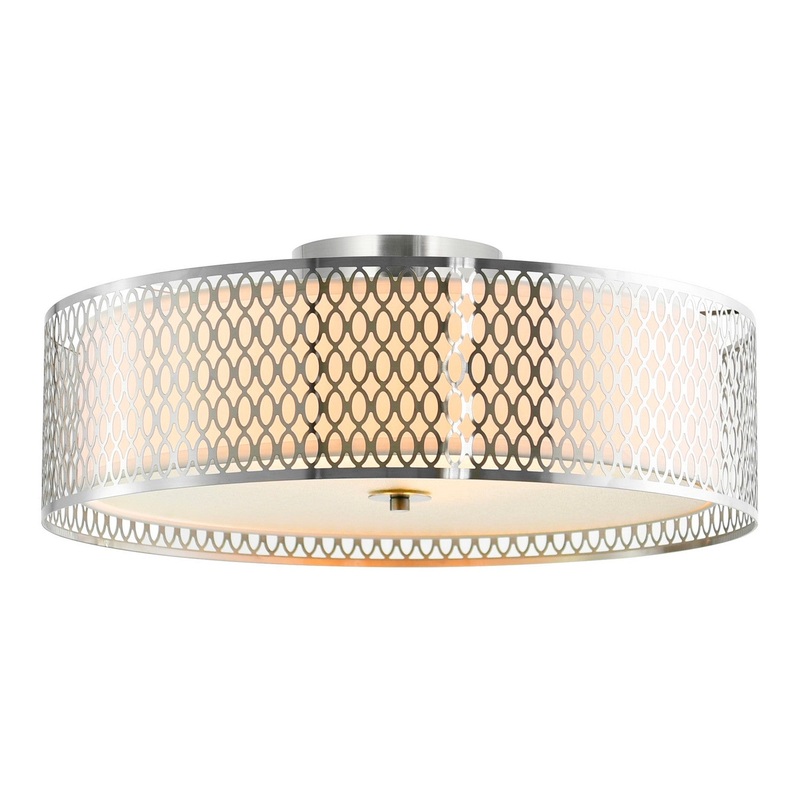 CWI Lighting 5555C22SN Mikayla Five Light Flush Mount, Satin Nickel